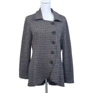 Nic + Zoe brown/white knit Jacket, large, layering, effortless, understated